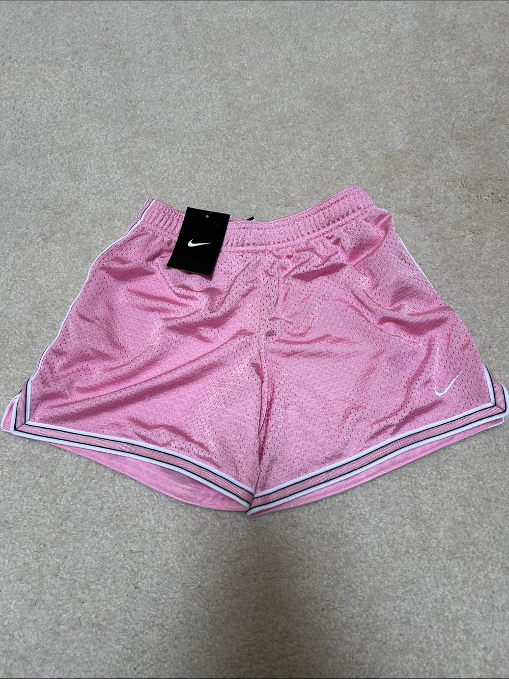 Nike Pink Mesh Athletic Shorts with Contrast Trim